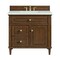 James Martin Vanities 36'' Single Vanity, Mid-Century Walnut w/ 3 CM Lime Delight Quartz Top 424-V36-WLT-3LDL - alternate 1